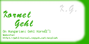 kornel gehl business card